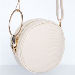 Paris in Spring Beige Faux Leather Circle Bag